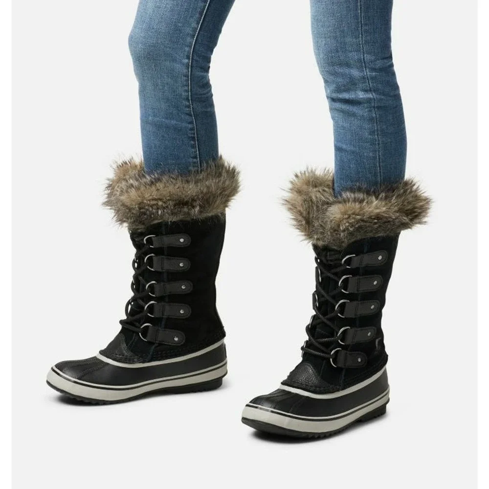 Sorel Joan of Artic Winter Black Waterproof Boots Suede Fur Snow Shoe US 6 EU 37 - Picture 12 of 12